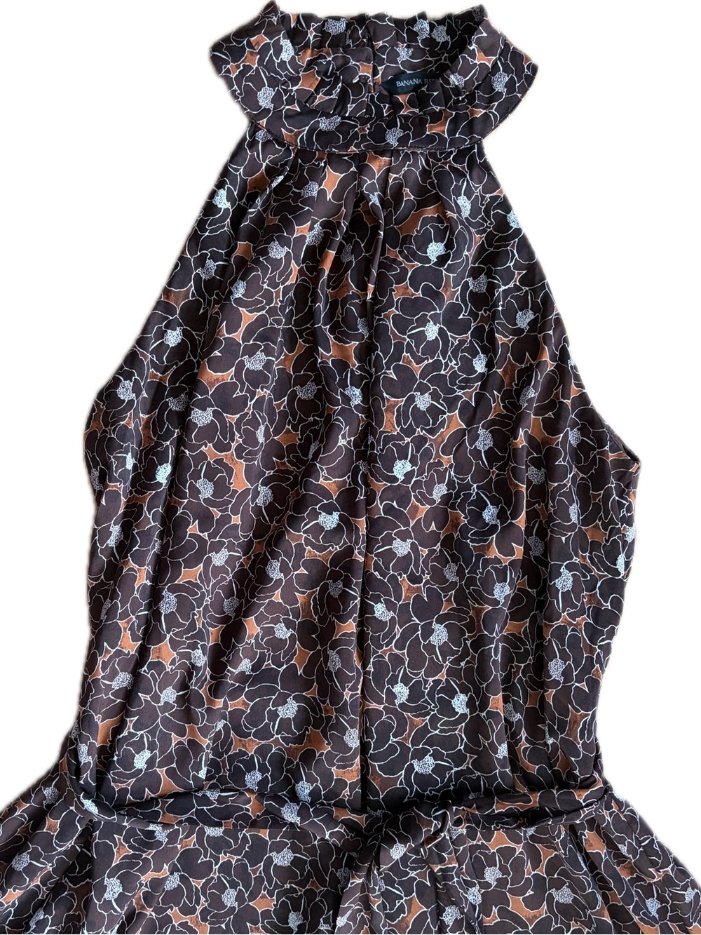 Banana Republic Brown and Rust Floral Print Dress